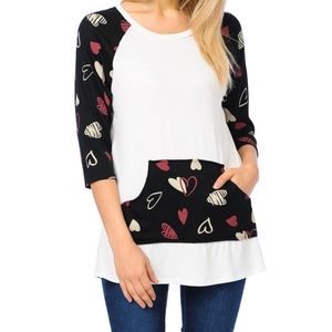 Baseball Tee w/ Kangaroo Pocket